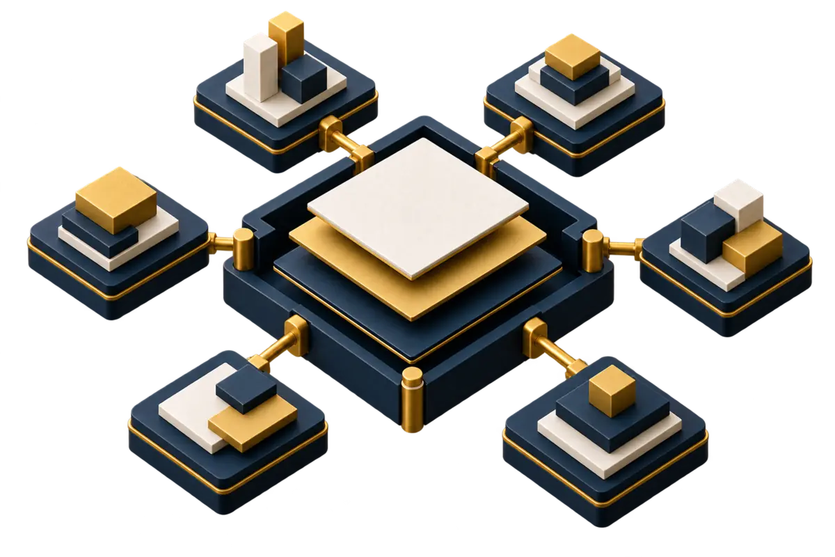 One accountable company structure coordinating important decisions and selected specialist capability.